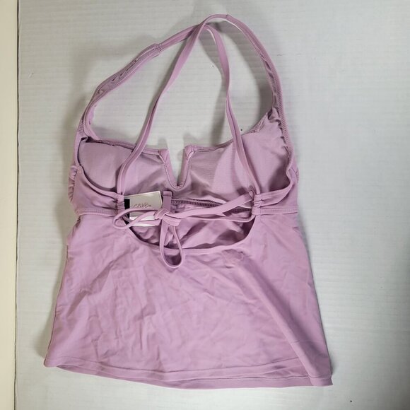 Salt & Cove Women Two Piece Lilac & Black Tankini Swimsuit Set Size S - Picture 2 of 14